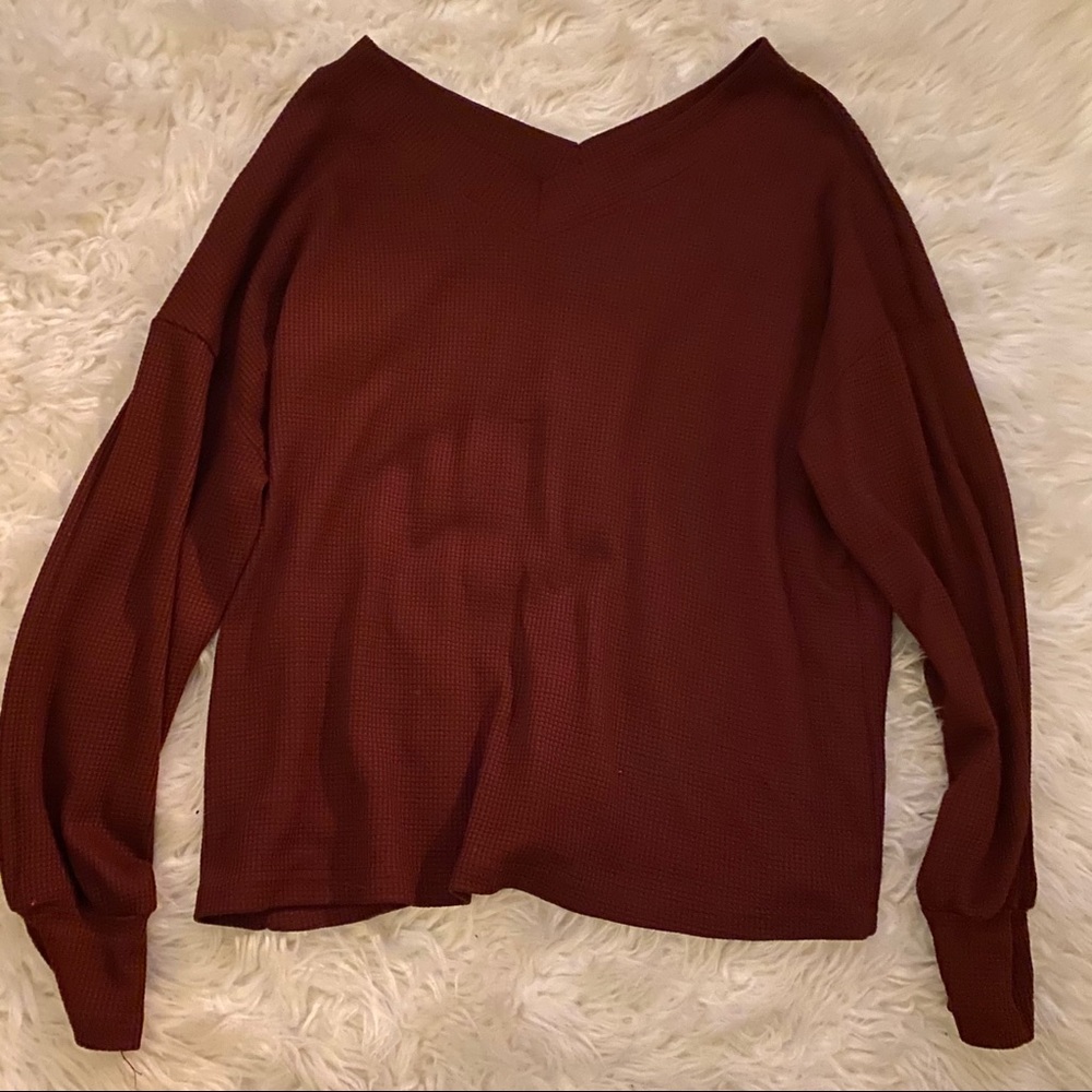 Waffle knit sweater